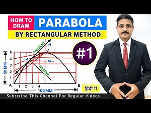 HOW TO DRAW PARABOLA BY RECTANGULAR METHOD OR OBLONG METHOD IN ENGINEERING DRAWING PROBLEM 1