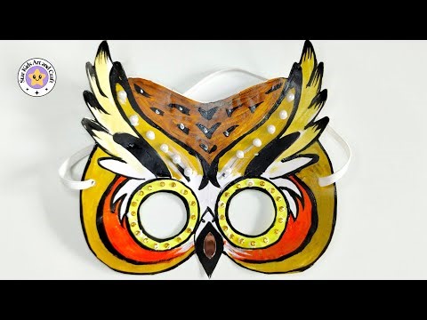 How To Make Owl Facemask🦉/ Party Mask/ Easy/ Tutorial/ ‪@starkidsartcraft8261‬