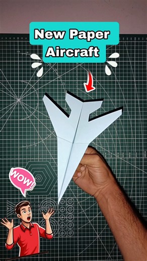 new paper aircraft !!! 🥰 how to make a paper jet plane tutorial , easy paper toy #shorts #paper