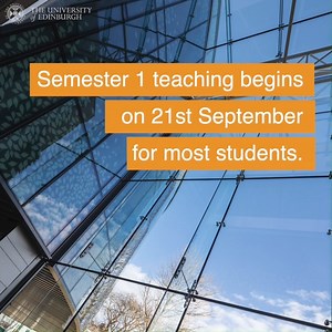 Semester 1 teaching begins on 21st September for most students, and your lecturers and tutors are doing all they can to give you the best possible teaching and learning experience. This video gives you an overview of what teaching and learning will look like this year. | The University of Edinburgh