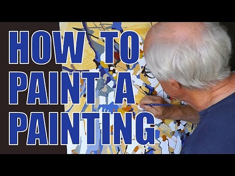 How to paint an abstract painting from start to finish. Acrylic painting tutorial.