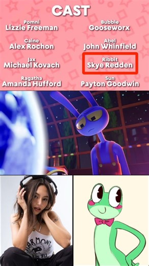 Mr._.Nocebo on Instagram: "🎪Ribbit's Voice Actress Announced Ribbit's voice actress, Filipino-American actress Skye Redden, was mentioned in the credits of Episode 7. In Episode 7, her voice can barely be heard when Jax looks at the globe with the house in winter. #tadc#theamazingdigitalcircus#gooseworx#glitch#glitchproductions#glitchproductionstheamazingdigitalcircus#🎪#jax#pomni#ribbit#tadcjax#tadcpomni#tadcribbit#skyeredden"