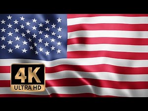 4K Ultra HD Loop animation of Photo Realistic fabric waving flag of USA American National Flag