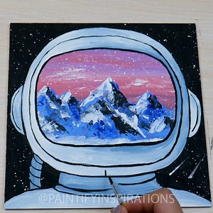 7.2K views · 134 reactions | ‍ Spaceman Easy & Simple Acrylic Painting Step by Step Satisfying | Paintify | Facebook