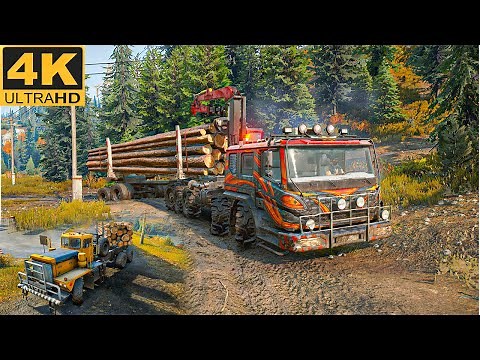 Snowrunner | How to Load Long Logs | 4K HDR 60fps | Logging Guide | GAMEPLAY #7