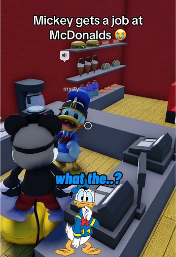 Mickey Gets a Job at McDonalds 😭 - Funny Roblox Video