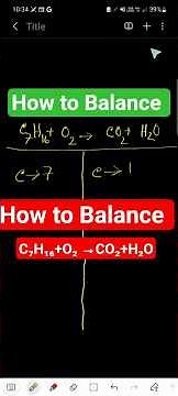 How to Balance C7H16 + O2 → CO2 + H2O |Step-by-Step Guide to Balance Hydrocarbon Combustion Reaction
