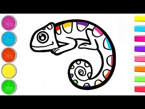 How To Draw A Gecko | Easy Drawing and Colouring 🦎🌈💖 | Step by Step Tutorial