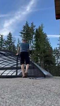 Retracting movable swimming pool enclosure