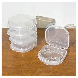 10 Pack Retainer Case,Dental Retainer Box with Vent Holes,Multicolor Storage Container for Aligner Mouth Guard Denture Box (Transparent)