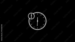 Abstract 24 hours timer clock icon and all-time service 24/7-day animation background.