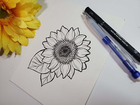 How to draw a sunflower EASY