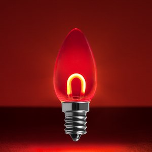 C7 Red Shatterproof FlexFilament LED Vintage Christmas Light Bulbs - Christmas Lights, Etc