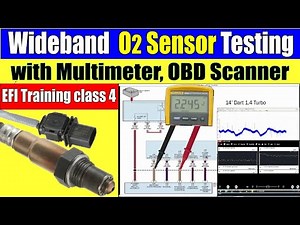 How to test 5 or 6 wire Wideband O2 sensor with multimeter, OBD scan tool.O2 sensor readings. Hindi