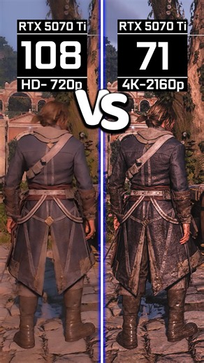 720p vs 4K | RTX 5070Ti on AC Black Flag Resynced
