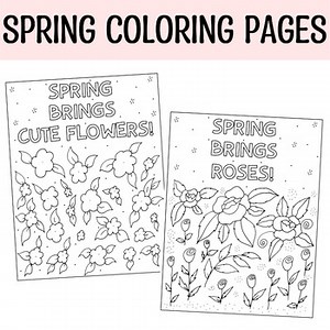 Spring Coloring Pages, Printable Spring Botanical Coloring Worksheets