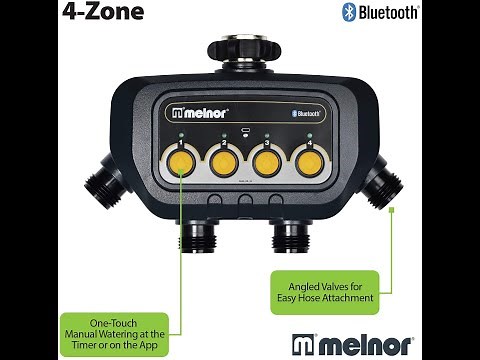 Melnor 4-Zone Bluetooth Water Timer | 65128-AMZ | Automatic Water Timer for lawn & Garden