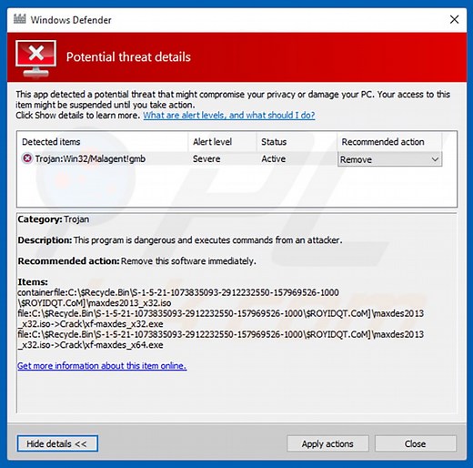 Win32/Malagent Trojan