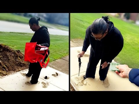 Delivery Driver Falls for Cement Trap