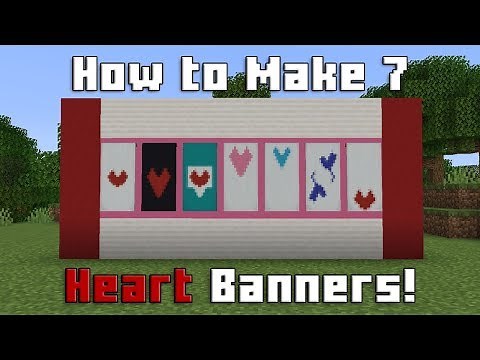 Minecraft - How to Make 7 Heart Banners! (For Minecraft 1.14+) | Tutorial
