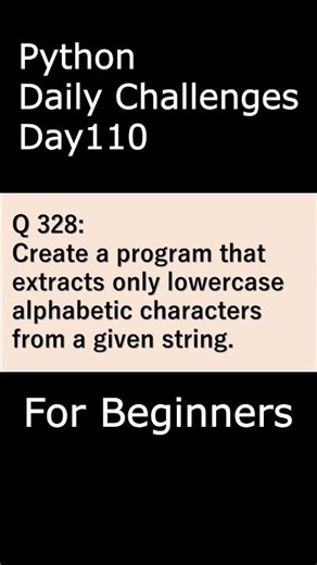 Python Daily Challenges Day110 For Beginners #programming #python #beginners