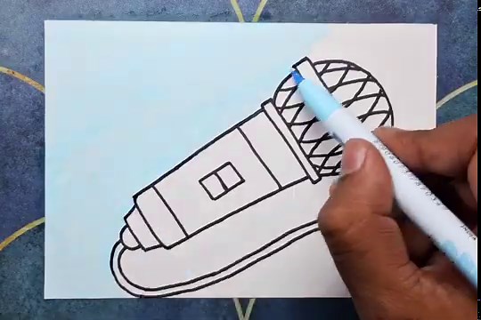 Microphone drawing, mic drawing, step by step drawing, drawing tutorial