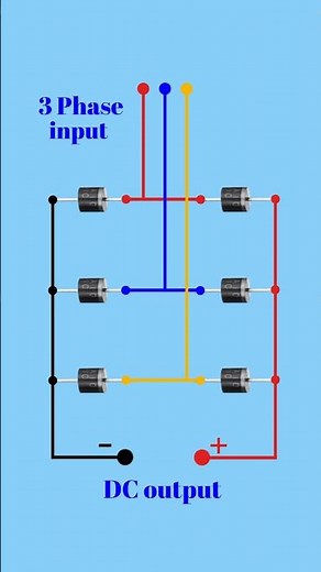 3 Phase AC to DC Converter Circuit | Full Wave Rectifier #electronics #diy #diycircuit