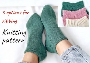 Ankle Socks Knitting Easy Pattern for Beginners in PDF Format   Photos   Videos - Etsy