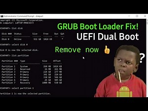 How to Remove Grub Boot loader | UEFI Dual Boot | Fixed!