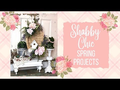 Shabby Chic Projects for Spring • Posey Pockets • Coffee Filter Flowers • Upcycled Basket Wreath