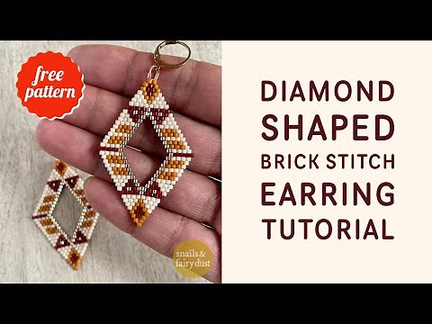 DIY Earrings Brick Stitch Tutorial and Free Pattern Download