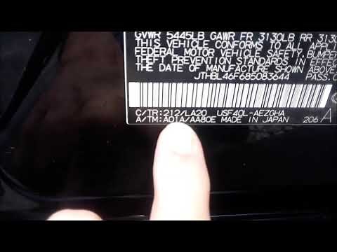 Lexus LS 460 Paint Code Location