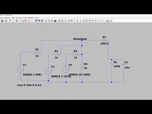 Amplitude Modulation and Demodulation Circuit implementation using LTspice