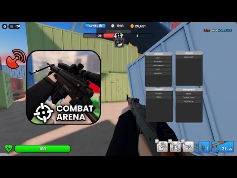 Roblox Combat Arena Script 2025! (Aimbot, ThirdPerson, Hitbox, Speed, Double Jump, ESP and more)