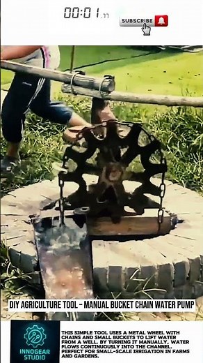 DIY Agriculture Tool – Manual Bucket Chain Water Pump