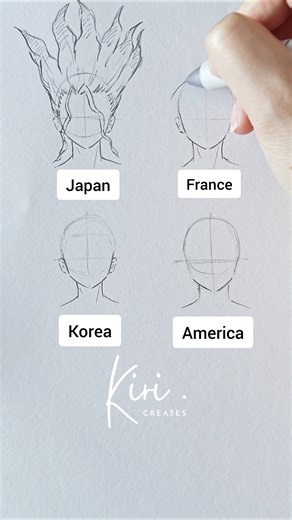 Genius in different countries pt2 | How to draw hair for anime boy #howtodraw