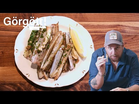 Razor Clams with garlic (in less than 5 minutes)