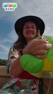 Deflating en inflatable turtle on the boat. Kortrijk.