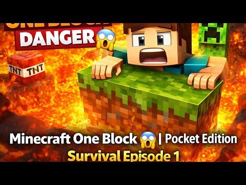 Agar main is ONE BLOCK se gira… video khatam 😱#minecraft one block series #1 episode