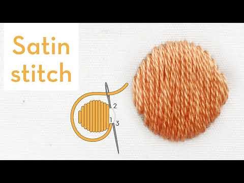 Satin stitch - How to quick video tutorial - hand embroidery stitches for beginners