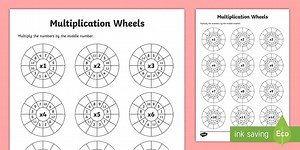 Multiplication Wheels to 12x Worksheet for 3rd-5th Grade