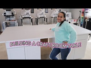 BUILDING MY CRAFT ROOM TABLE | DIY 8 FT CRAFT TABLE WITH STORAGE | Craft Room Table Ideas