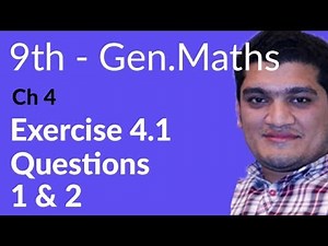 9th Class General Math, Ch 4 ,lec 1,Exercise 4.1 Question no 1 & 2-Matric Part 1 Gen Math