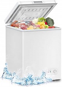 LifePlus Chest Freezer, Compact Deep Freezer 7 Adjustable Temperature with Removable Basket, Top Open Door Freezer Upright for Apartment Home (3.8 cu.ft.)
