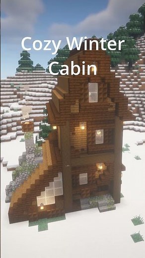 [Minecraft] Cozy Winter Cabin Build #minecraft #tutorial #cozy #winter #cabin #minecraftbuilding