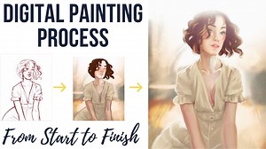 Digital Portrait Painting Tutorial in Procreate App Step-By-Step