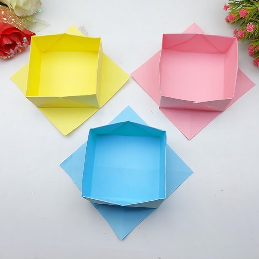 39K views · 680 reactions | How to Make a Paper Box | Origami Box Making | Easy Paper Crafts Step by Step | Creative Art & Craft Ideas | Facebook