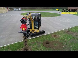 ADLER Erdbohrer am CAT Bagger