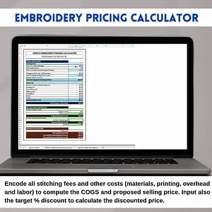 Embroidery Pricing Calculator Excel Template, Price Handmade Products Sheet, Product Pricing Calculator, Pricing Guide, Pricing Worksheet - Etsy