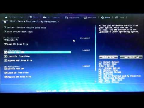 Disable Secure Boot Win8 Win10 ASUS UEFI BIOS